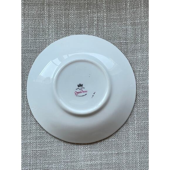 Queen Anne Blue Poppy Flowers Saucer Vintage Bone China England - Picture 4 of 9